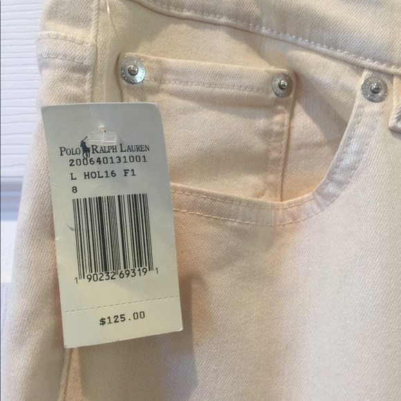 NWT Ralph Lauren Creme Skinny Straight Jeans - Picture 6 of 7